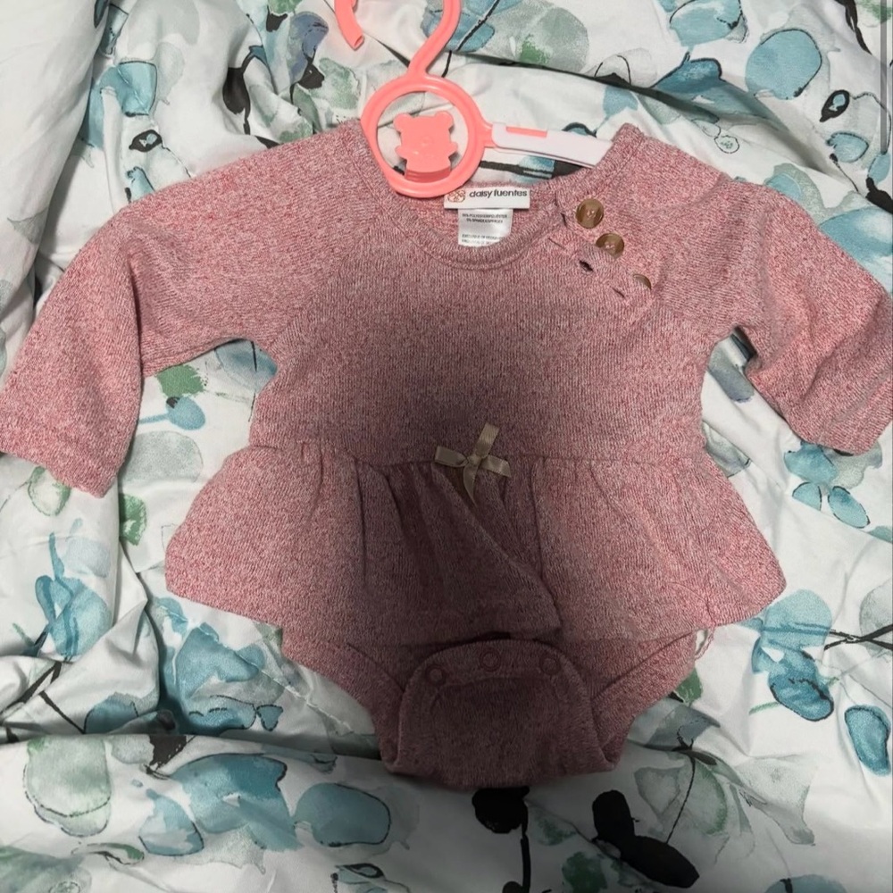 Kids Pink Long Sleeve Bodysuit